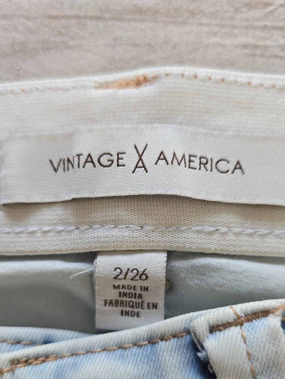 Vintage America Light Wash  Cuffed Women’s Jeans Size 2/26